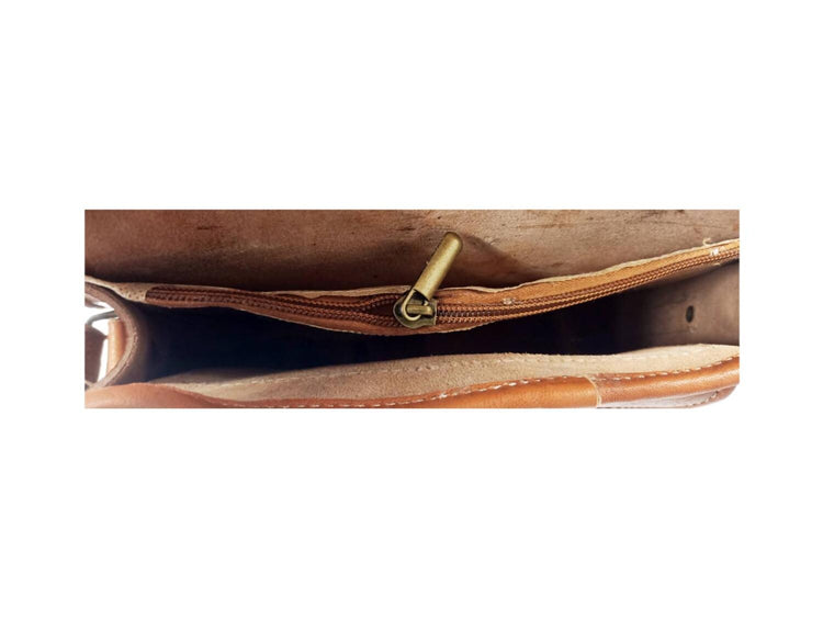 Moroccan Leather Crossbody Bag Floral Cut Out Berber Purse Boho Saddle Bag Handmade Tan Leather Shoulder Bag