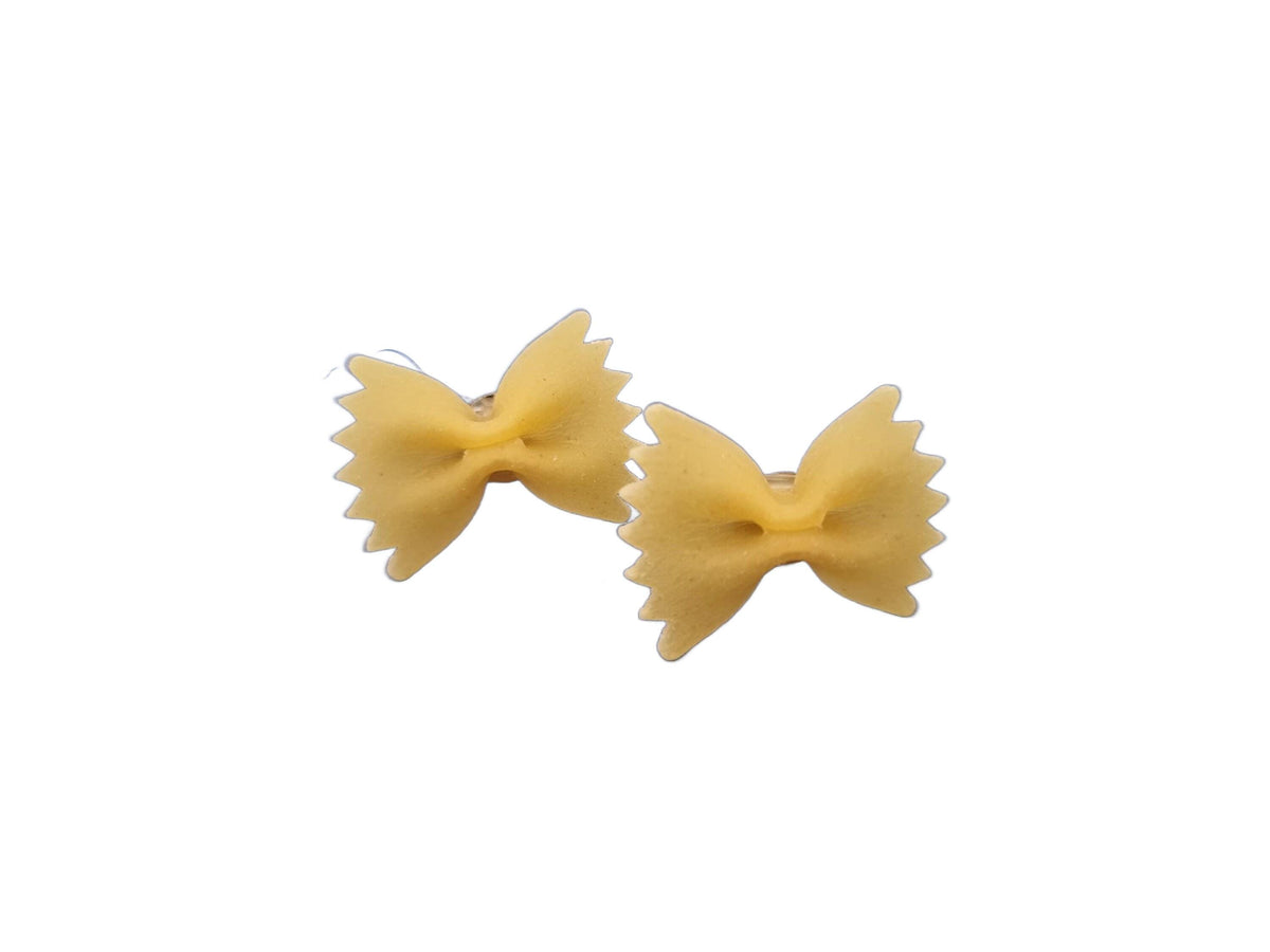 Farfalle Pasta Earrings | Handmade Food Jewellery Studs | Cute Bow Tie Pasta Earrings | Quirky Italian Gift for Food Lovers & Chefs