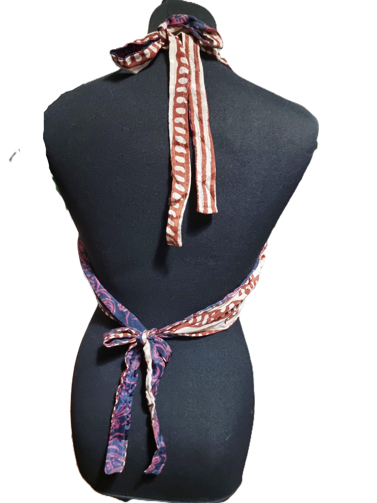 Reversible Silk Halter Top: Boho Festival Wrap Blouse