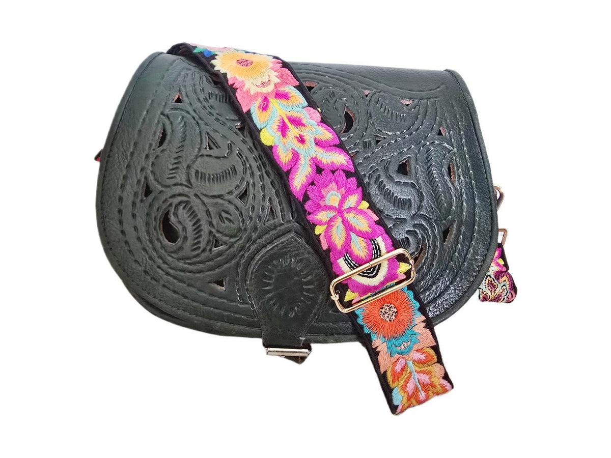 Boho Embroidered Handbag Strap: Woven Crossbody Replacement Guitar Strap