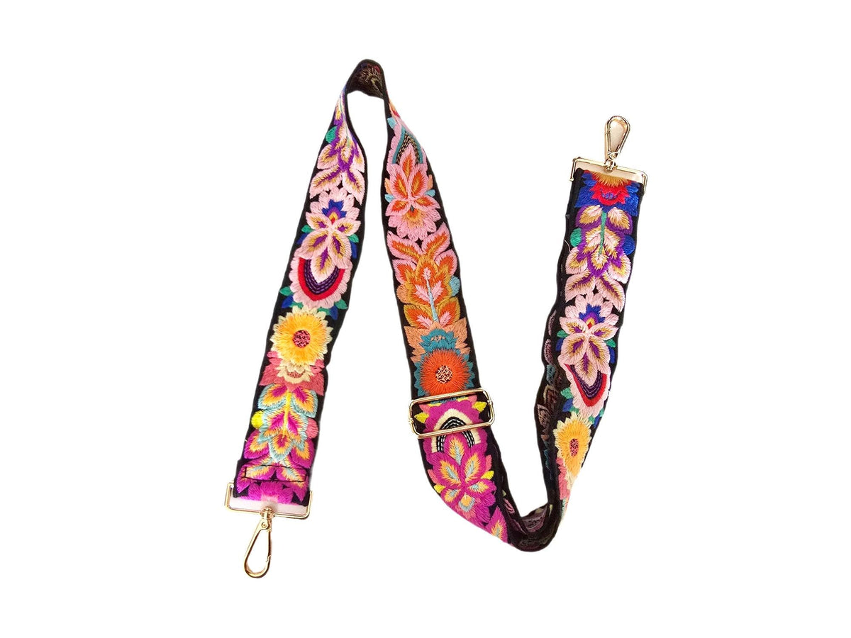 Boho Embroidered Handbag Strap: Woven Crossbody Replacement Guitar Strap