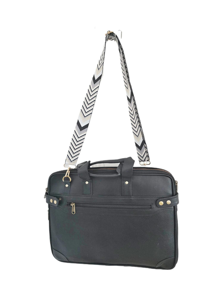 Black White Chevron Bag Strap, Adjustable Zigzag Replacement Shoulder Strap, Monochrome Crossbody Handbag Strap
