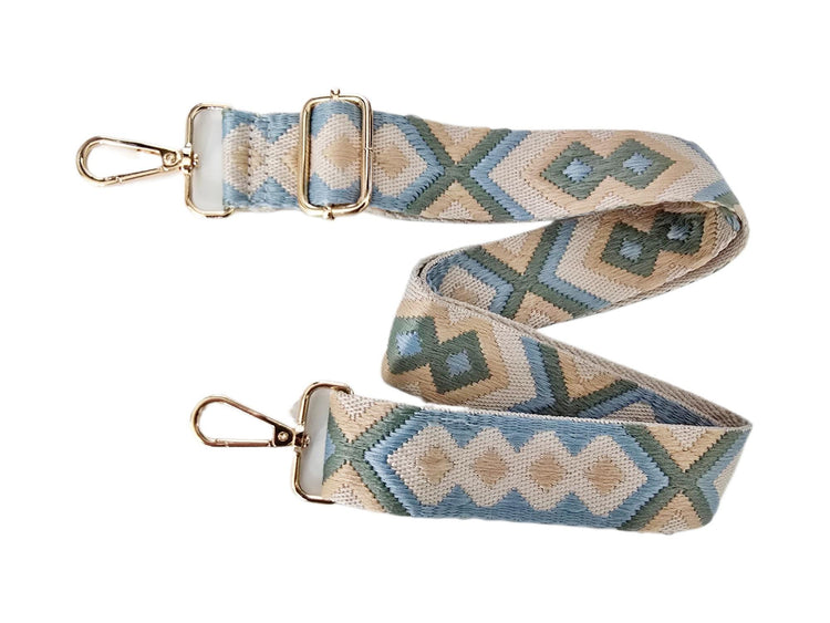 Woven Geometric Bag Strap: Adjustable Crossbody Purse Strap
