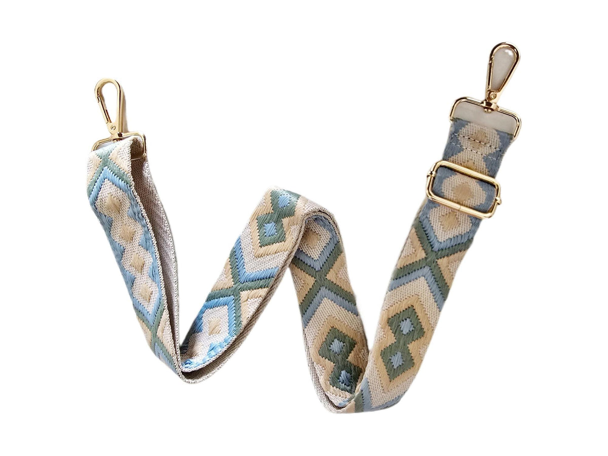 Woven Geometric Bag Strap: Adjustable Crossbody Purse Strap