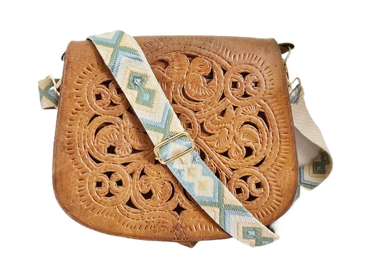 Woven Geometric Bag Strap: Adjustable Crossbody Purse Strap