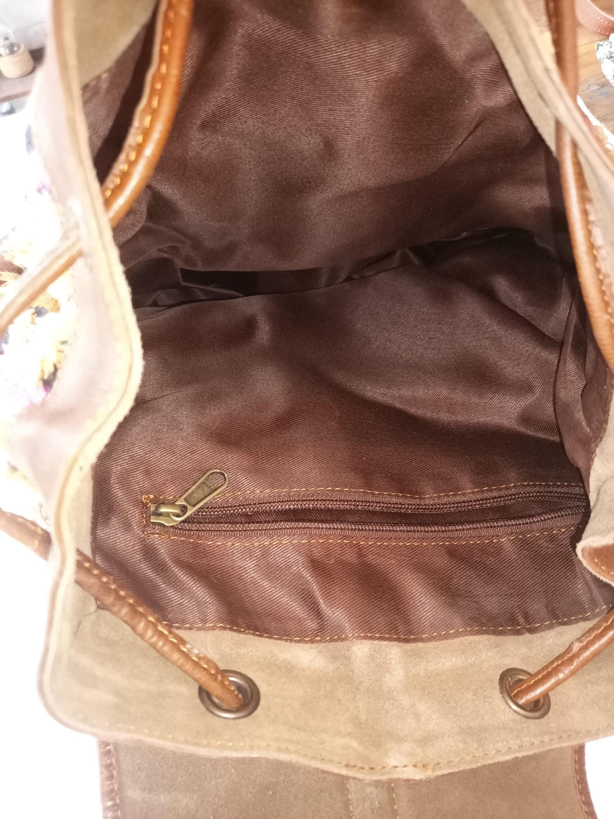 Large Rainbow Leather Backpack for Women – Unique Multicoloured Rucksack - Boho Travel Bag