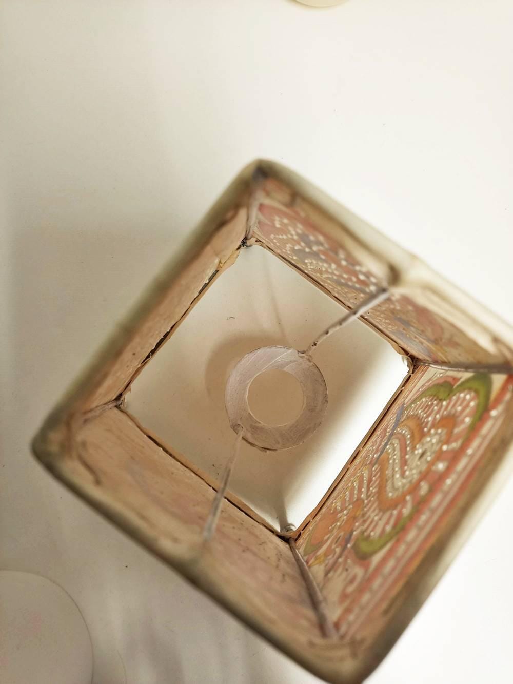 Hand-Painted Leather Floral Lampshade: Boho Tribal Decor