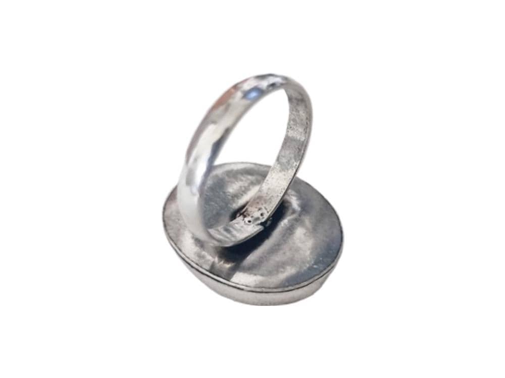Yellow Agate Sterling Silver Ring: Handmade Boho Statement Jewelry, Size Q
