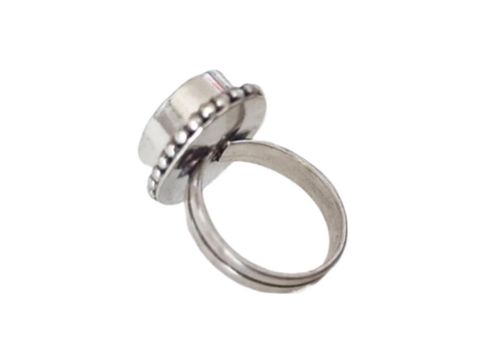 Lemon Quartz Sterling Silver Ring - Handmade Boho Jewelry, UK Size P