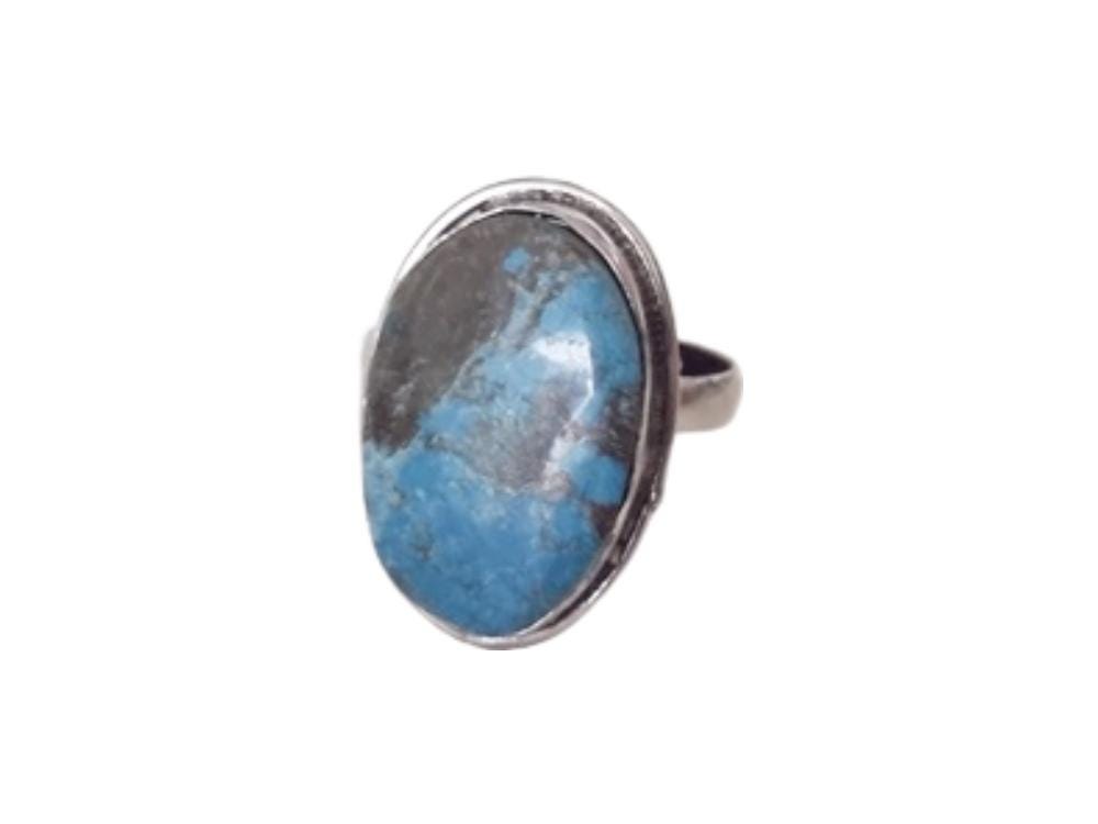 Adjustable Turquoise Sterling Silver Ring: Boho Gemstone Jewelry