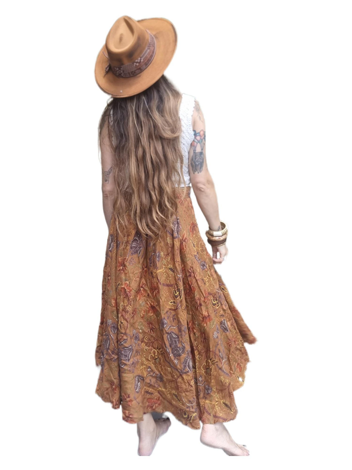 Distressed Brown Fedora: Vegan Felt Cowboy Hat with Poker Card