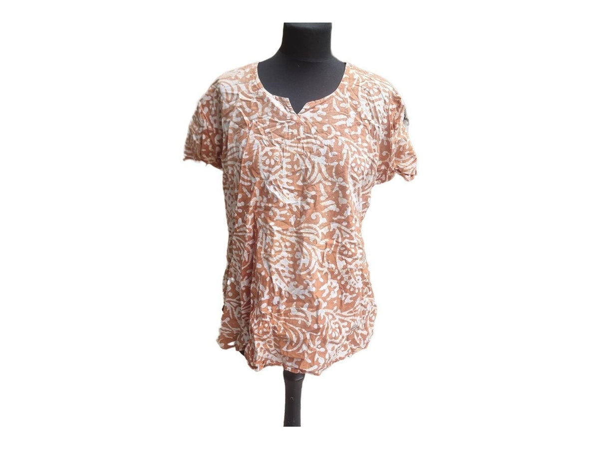 70s Handmade Batik Tie Dye Cotton Blouse: Vintage Boho Hippie Top