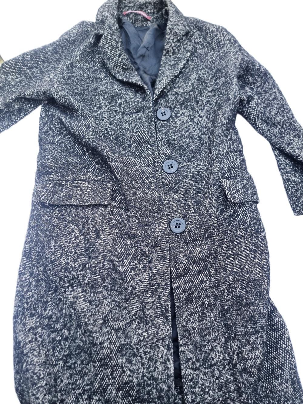 Comptoir des Cotonniers Tweed Coat Houndstooth French Designer Jacket Vintage Y2K Wool Midi Coat Women