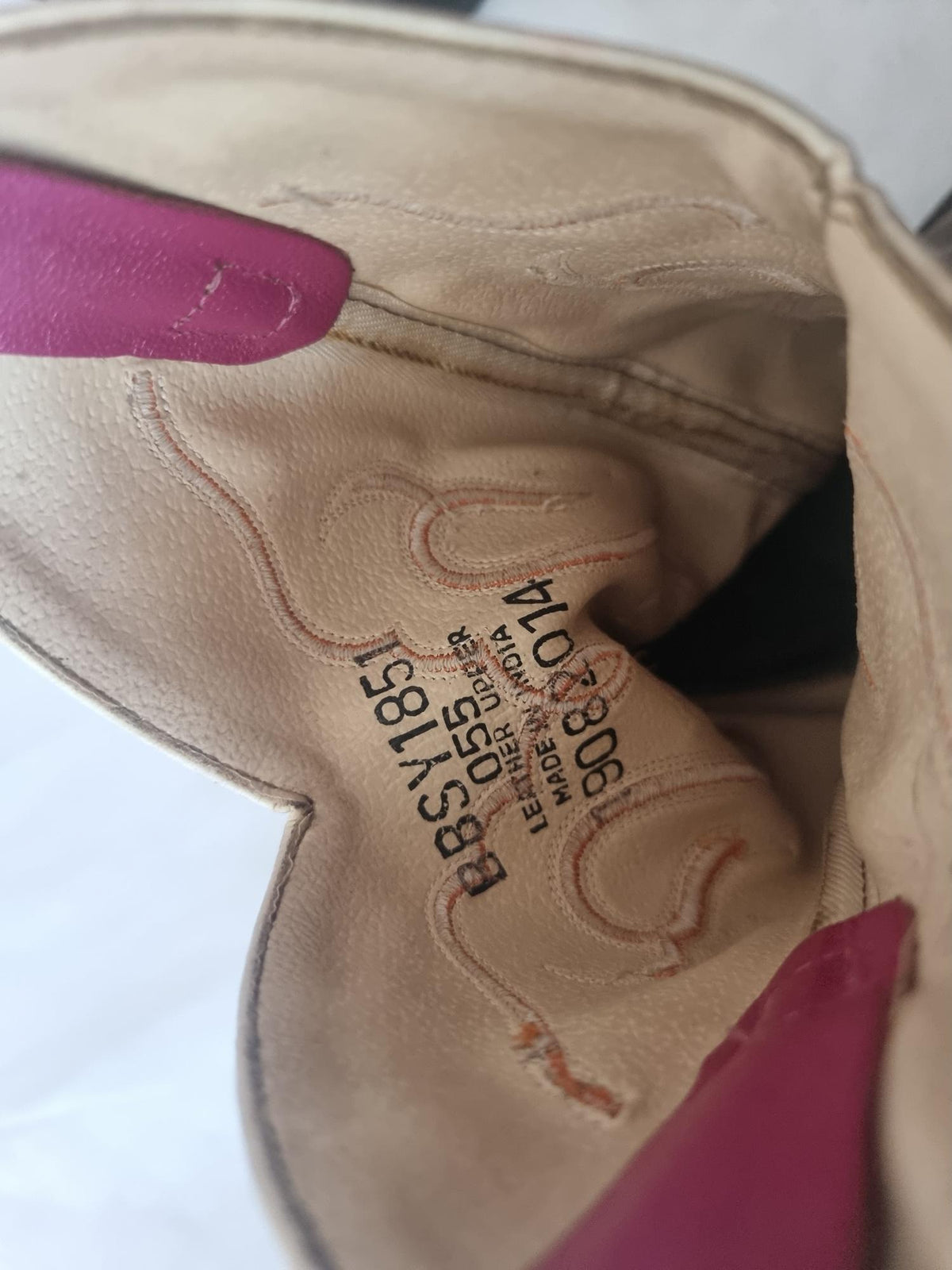 Pink Brown Western Leather Boots Women Size 38 UK 5, Rustic Genuine Leather Shoes Boho