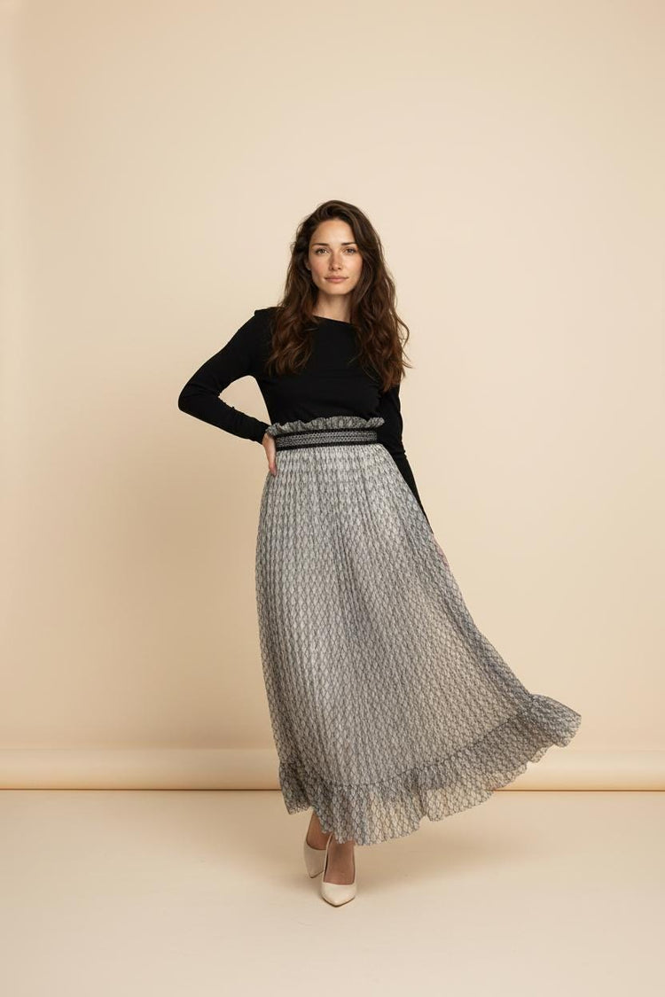 Victorian Peasant Maxi Dress – Black & White Cottagecore Gown – 19th Century Style – Size S (Vintage)