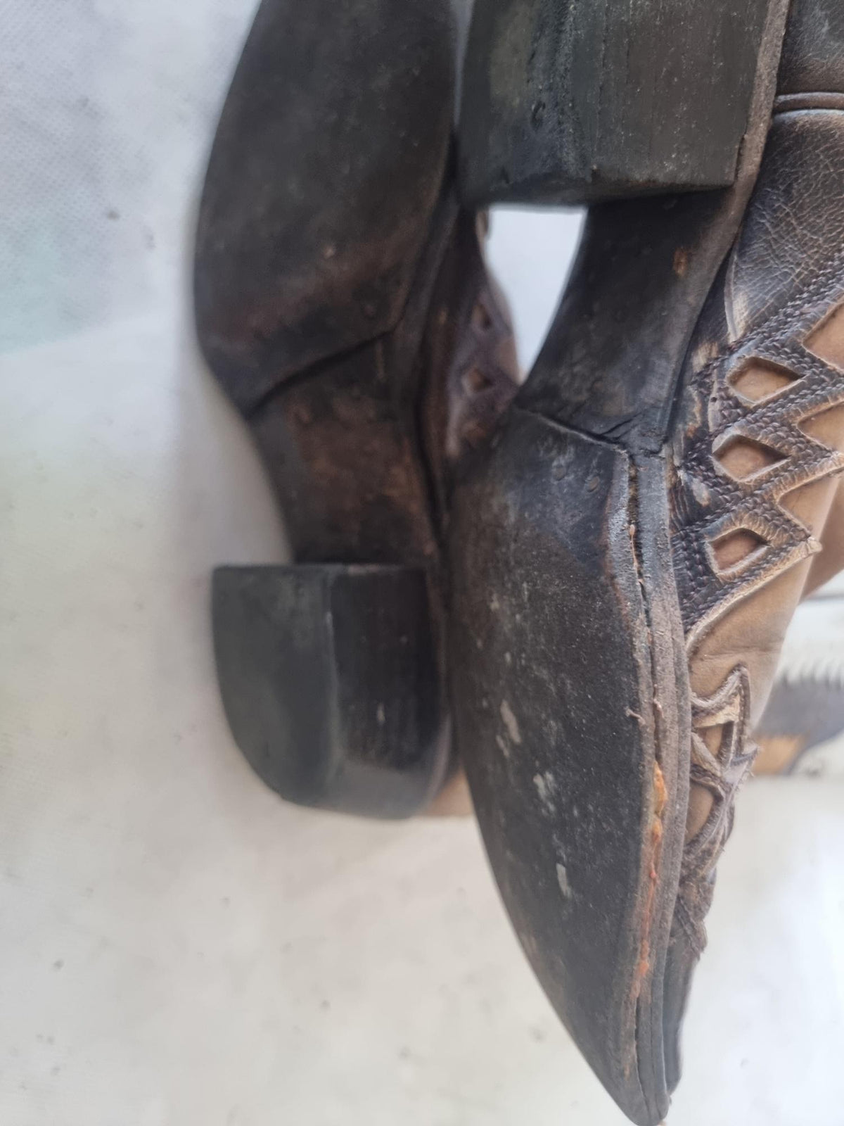 Rare Vintage Eagle Cowboy Boots 4.5, Knee High Western Leather Footwear 6.5, Americana Cowgirl Style, Rustic Statement Boots 37