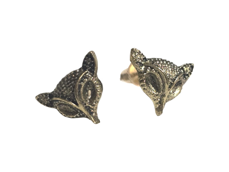 Fox Head Stud Earrings – Antique Brass Look Animal Earrings, Tiny Fox Studs, Cute Woodland Jewelry, Boho Punk Kawaii Gift for Her