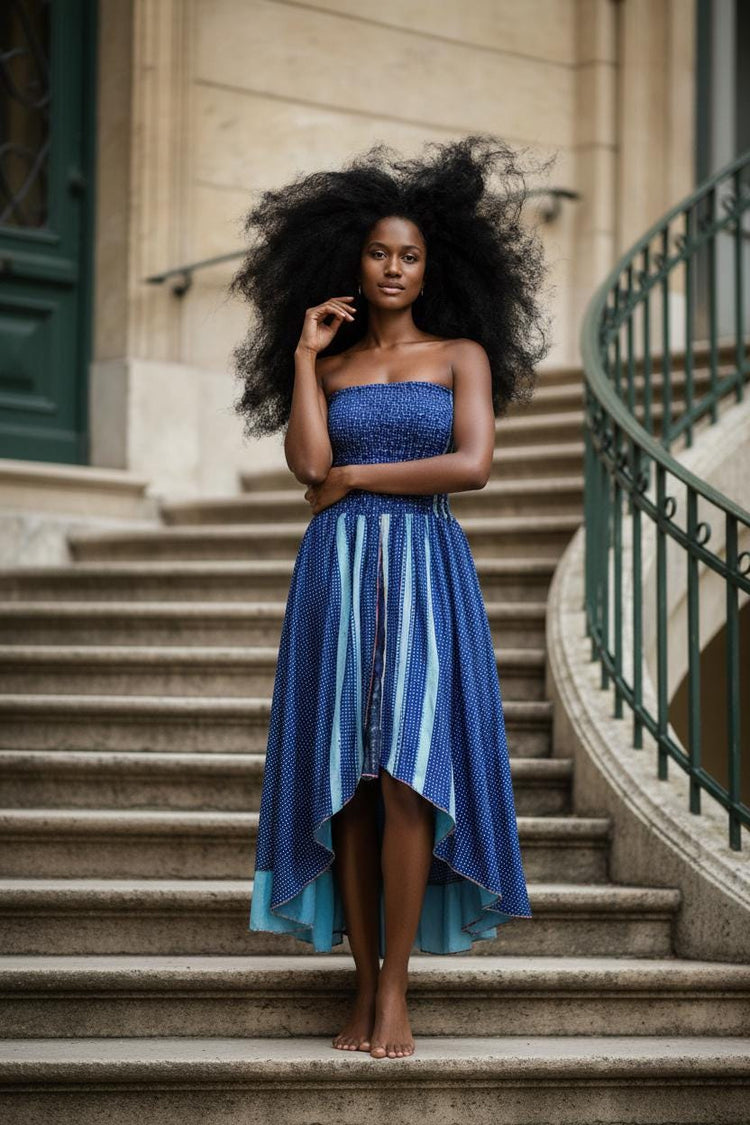 2 in 1 Silk Dress & Skirt, Convertible Boho Maxi Skirt, Asymmetric Midi Dress, Turquoise Summer Beach Outfit, One Size S–L