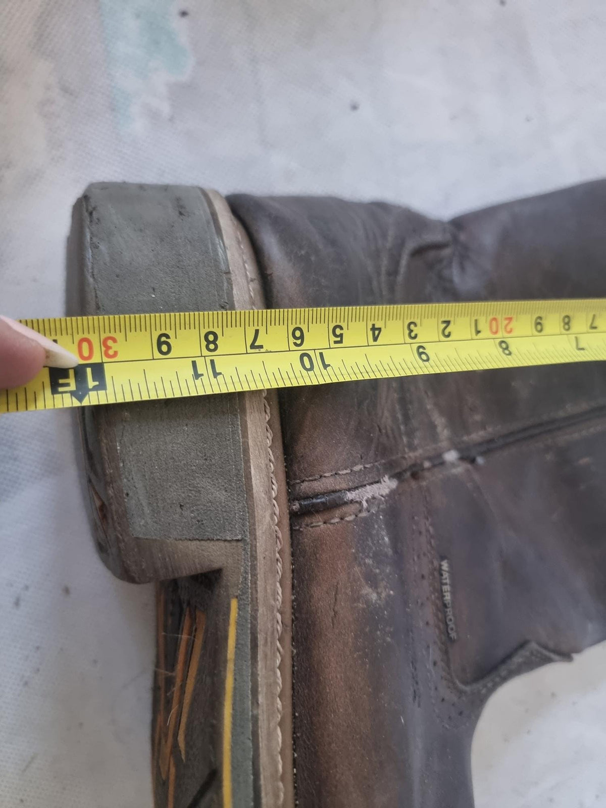 Men’s Rustic Leather Boots UK 10.5, Ranch Work Western Shoes US 11.5, Brown Cowboy Ankle Boots 44.5, Square Toe Slip On Booties