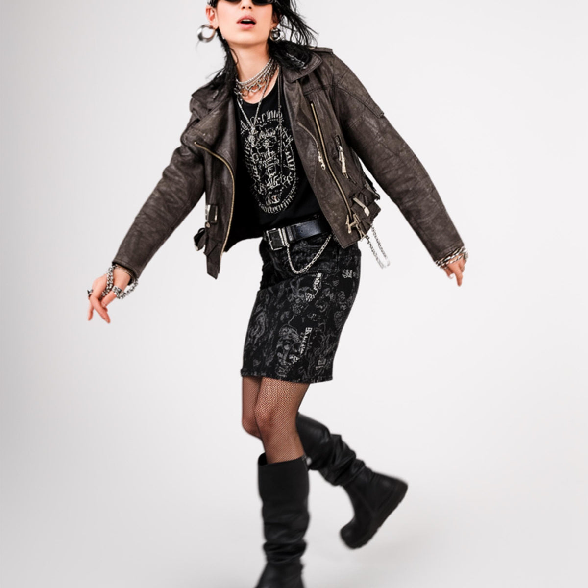 1989 Vintage Dr Martens Leather Jacket, Rare Brown Biker Jacket, Womens Punk Rock Jacket, Grunge Motorcycle Jacket, UK 10 12
