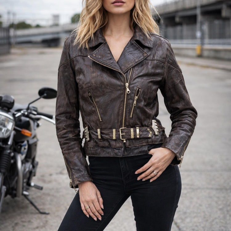 1989 Vintage Dr Martens Leather Jacket, Rare Brown Biker Jacket, Womens Punk Rock Jacket, Grunge Motorcycle Jacket, UK 10 12