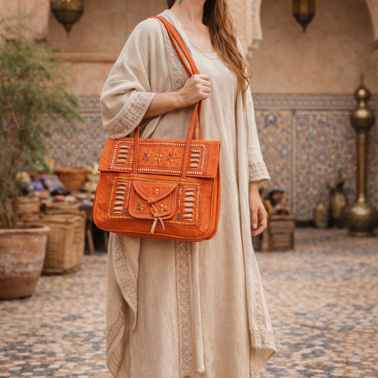 Tooled Leather Shoulder Bag: Vintage Bohemian Hobo Purse