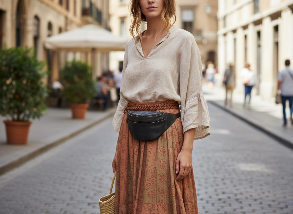 Soft leather bum bag - minimalist waist pack for hands-free convenience
