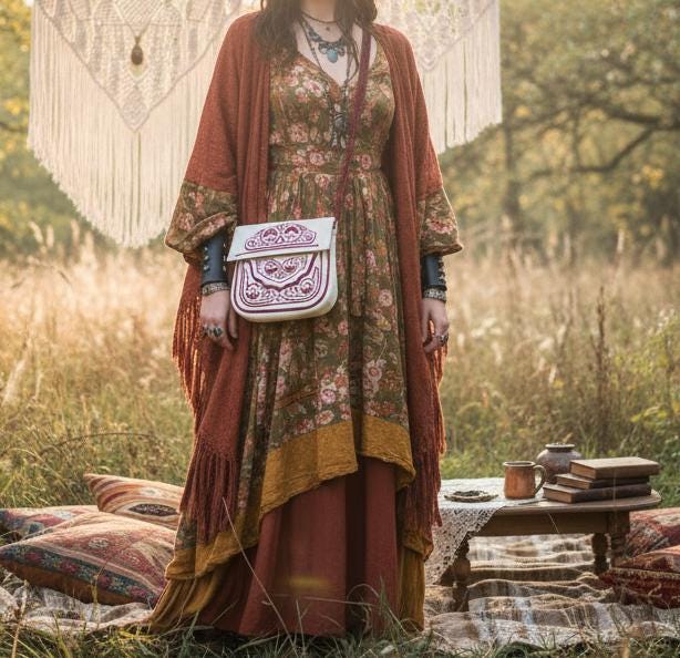 Embroidered Leather Crossbody Bag: Berber Tribal Handbag
