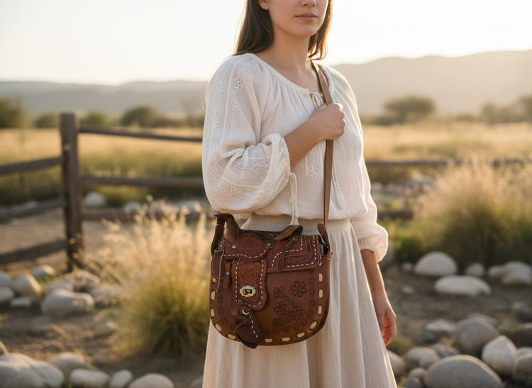 Western Tooled Leather Bag, Horse Saddle Purse, Equestrian Boho Satchel, Cowgirl Shoulder Bag, Vintage Handbag