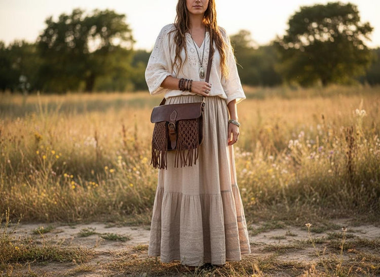 Braided Leather Crossbody Bag: Berber Tassel Purse, Vintage Moroccan Satchel