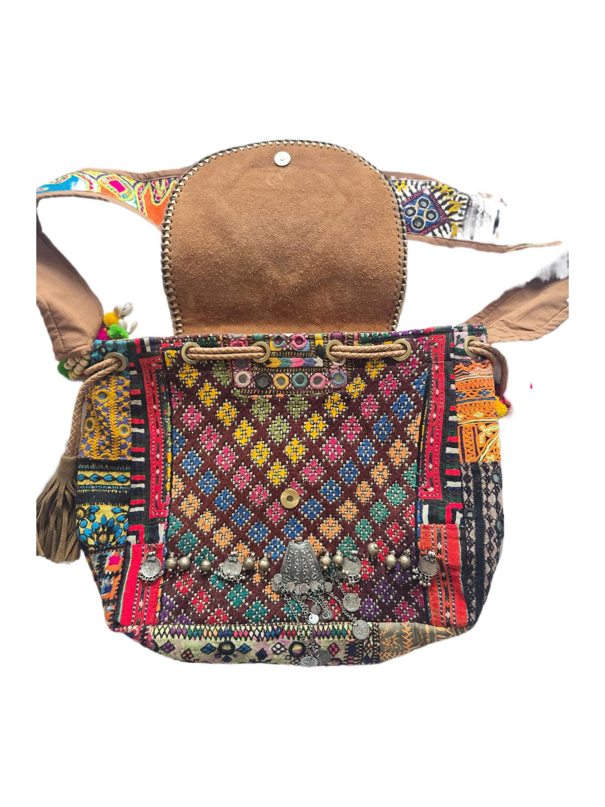 Banjara Patchwork Shoulder Bag, Upcycled Indian Textile Handbag, Boho Statement Purse
