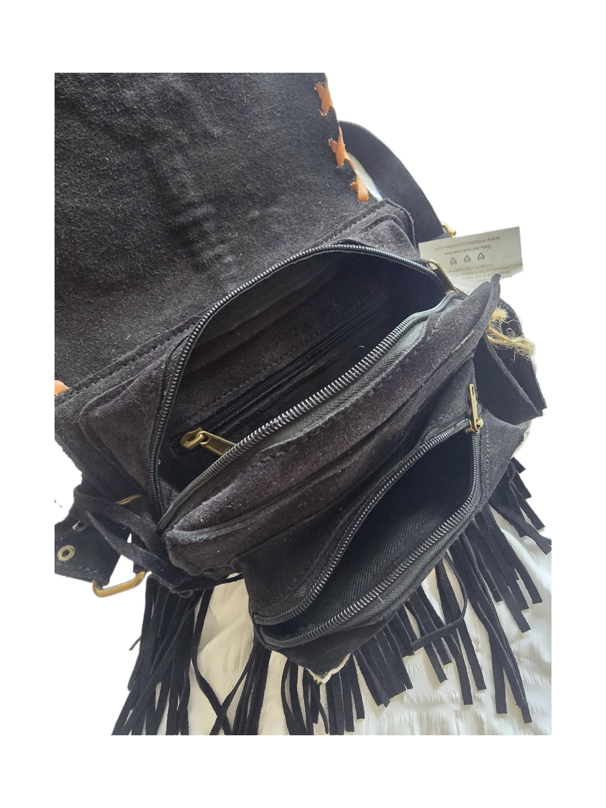 Boho Fringe Leather Crossbody Bag, Leopard Cowhide Western Purse, Hippie Festival Tassel Bag, Navajo Style Handbag