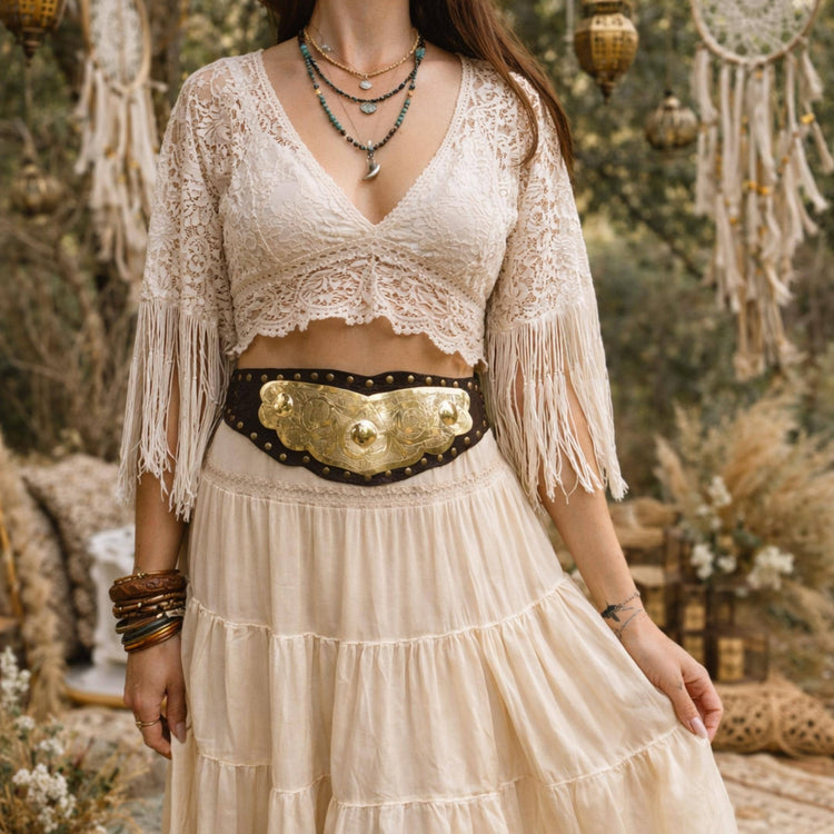 Vintage Wide Leather Waist Belt, Obi Corset Belt, Moroccan Boho Gypsy Style