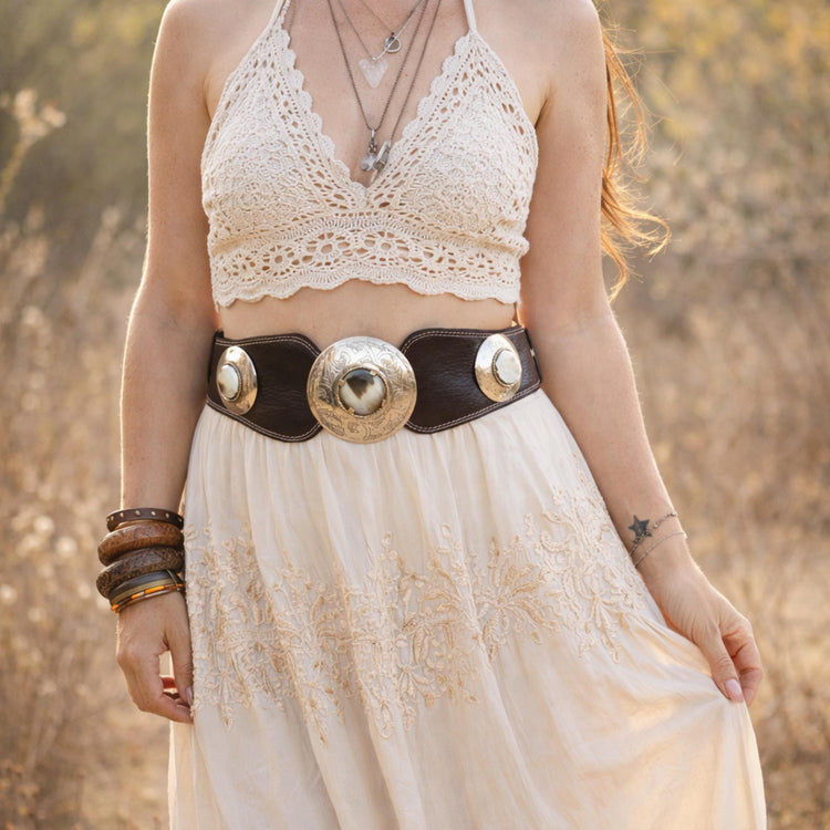 Vintage Boho Leather Belt Women, Large Gypsy Waist Belt, Wide Hip Belt Genuine Leather, Unique Moroccan Crafts