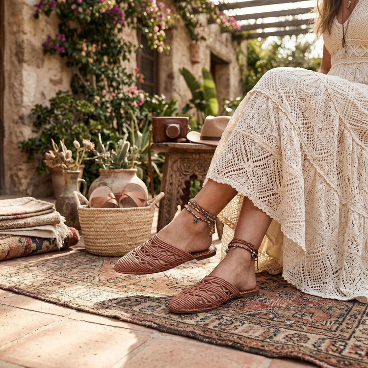 Natural Raffia Mules Women 40, Moroccan Handmade Slippers , Boho Summer Sandals, Leather Sole Slide Shoes UK 6.5 / US 8.5