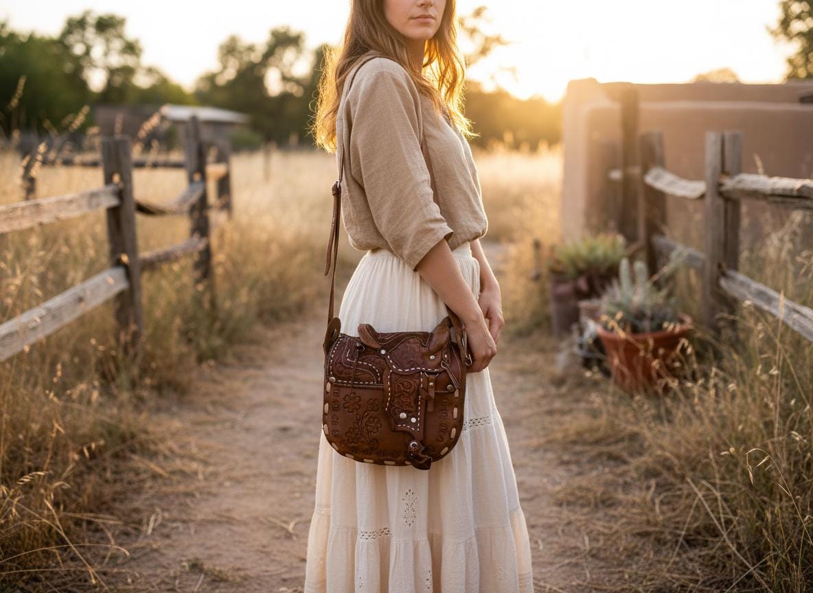 Western Tooled Leather Bag, Horse Saddle Purse, Equestrian Boho Satchel, Cowgirl Shoulder Bag, Vintage Handbag
