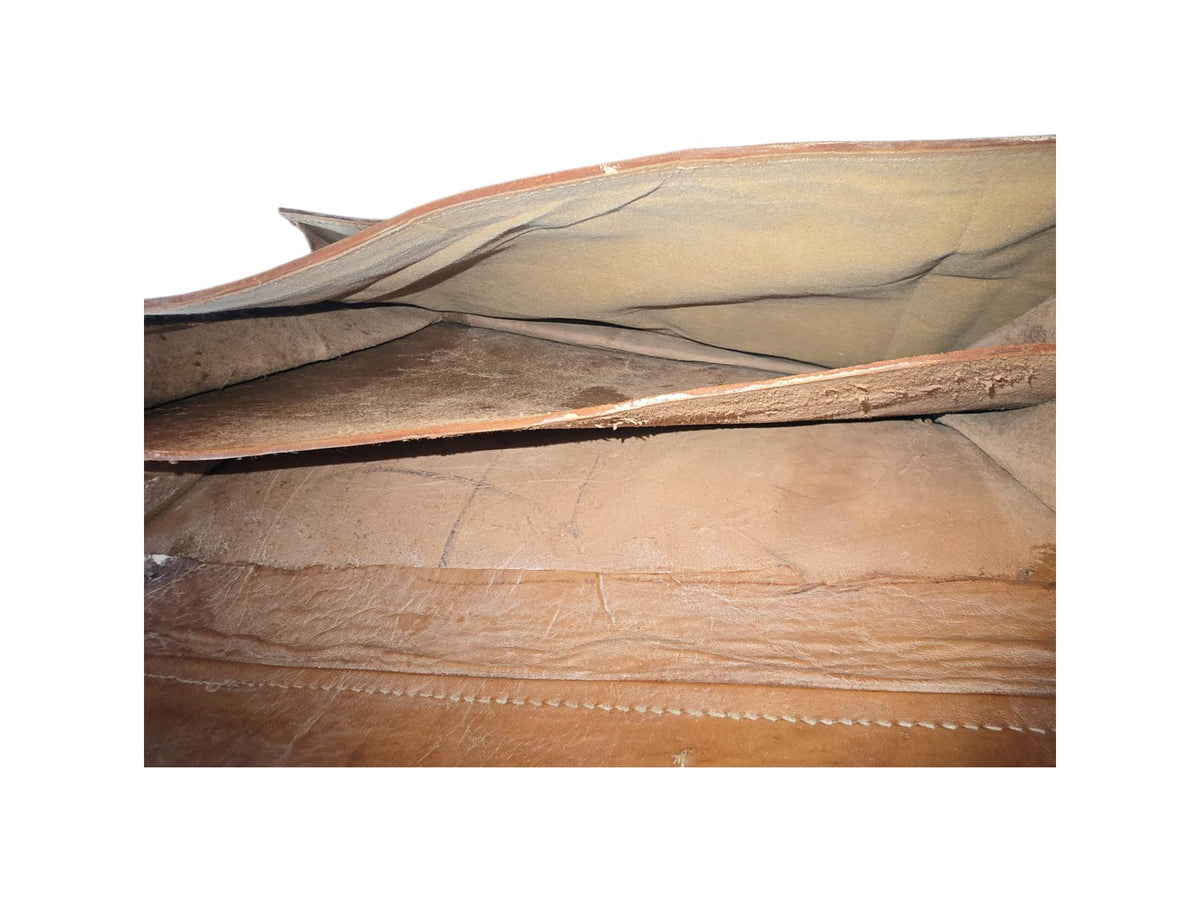 Vintage School Bag, Leather Messenger Briefcase, 15” Laptop Crossbody Satchel, Unisex College Uni Work Bag