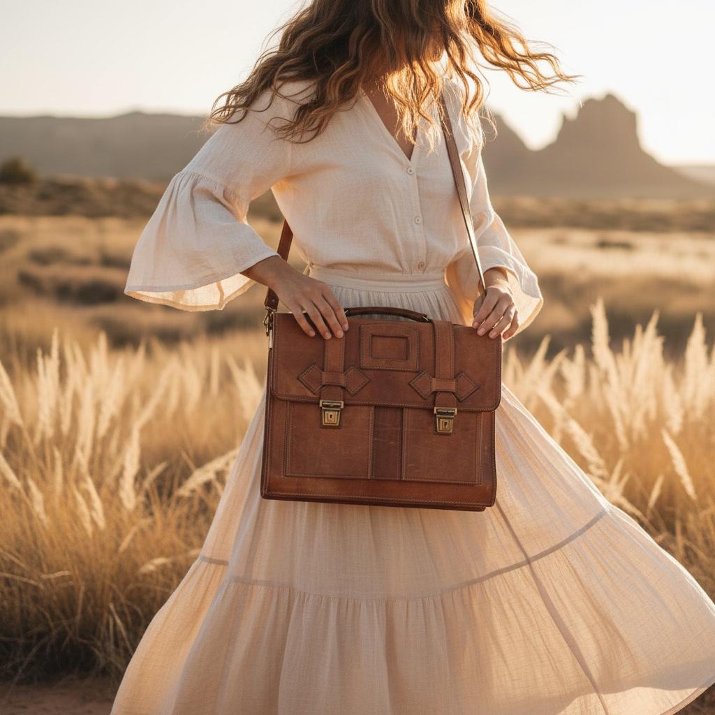 Vintage School Bag, Leather Messenger Briefcase, 15” Laptop Crossbody Satchel, Unisex College Uni Work Bag