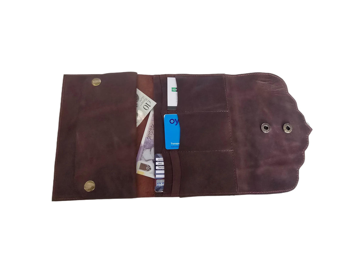 Large Leather Wallet Women with Labradorite Stone, Boho Leather Clutch, Unique Womens Wallet, Handmade Leather Purse, Healing Crystals