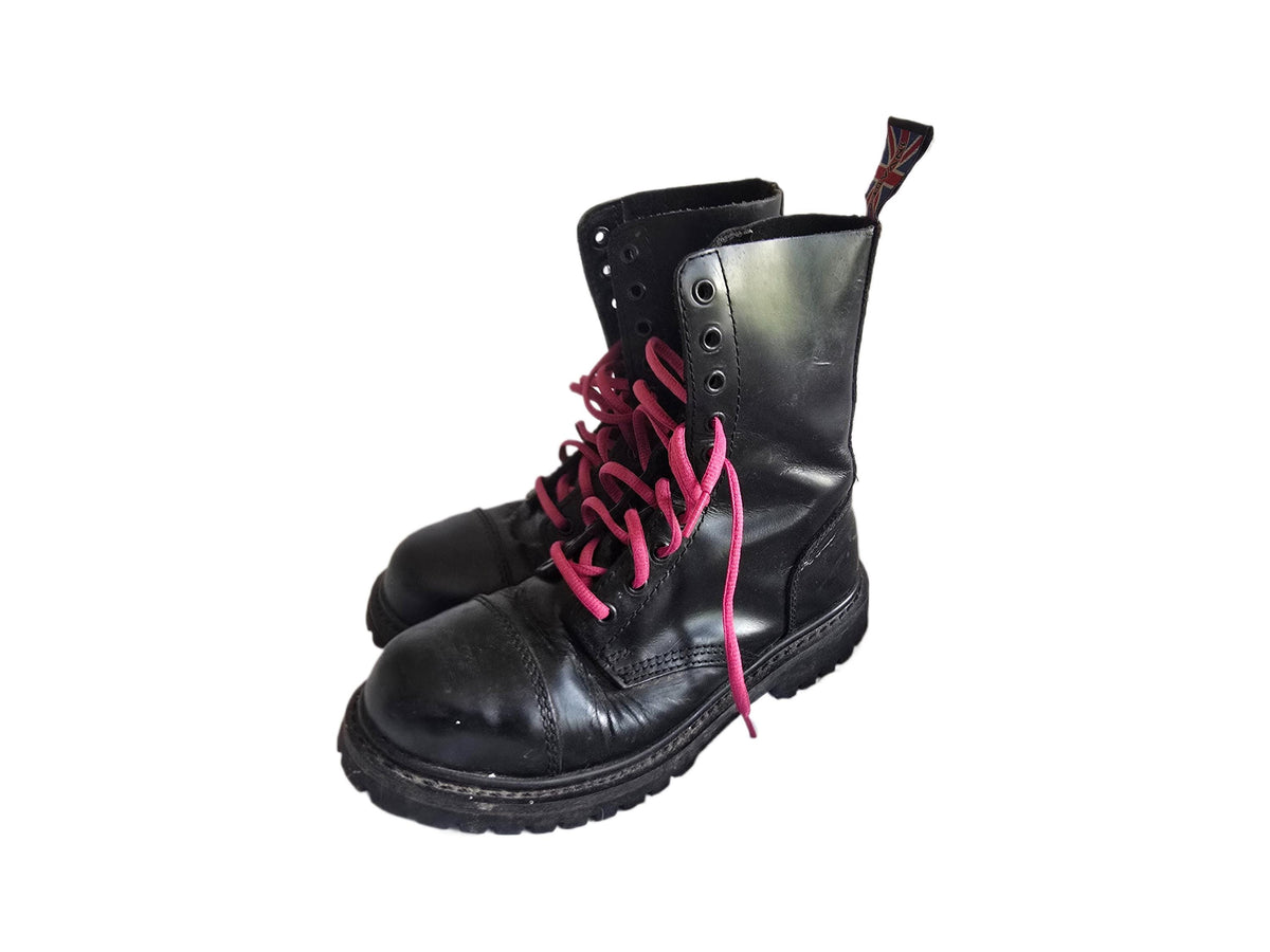 Vintage Steel Toe Combat Boots UK 7, Biker Booties 41, Punk Safety Shoes, British Made Motorcycle Wear, Festival Outfit