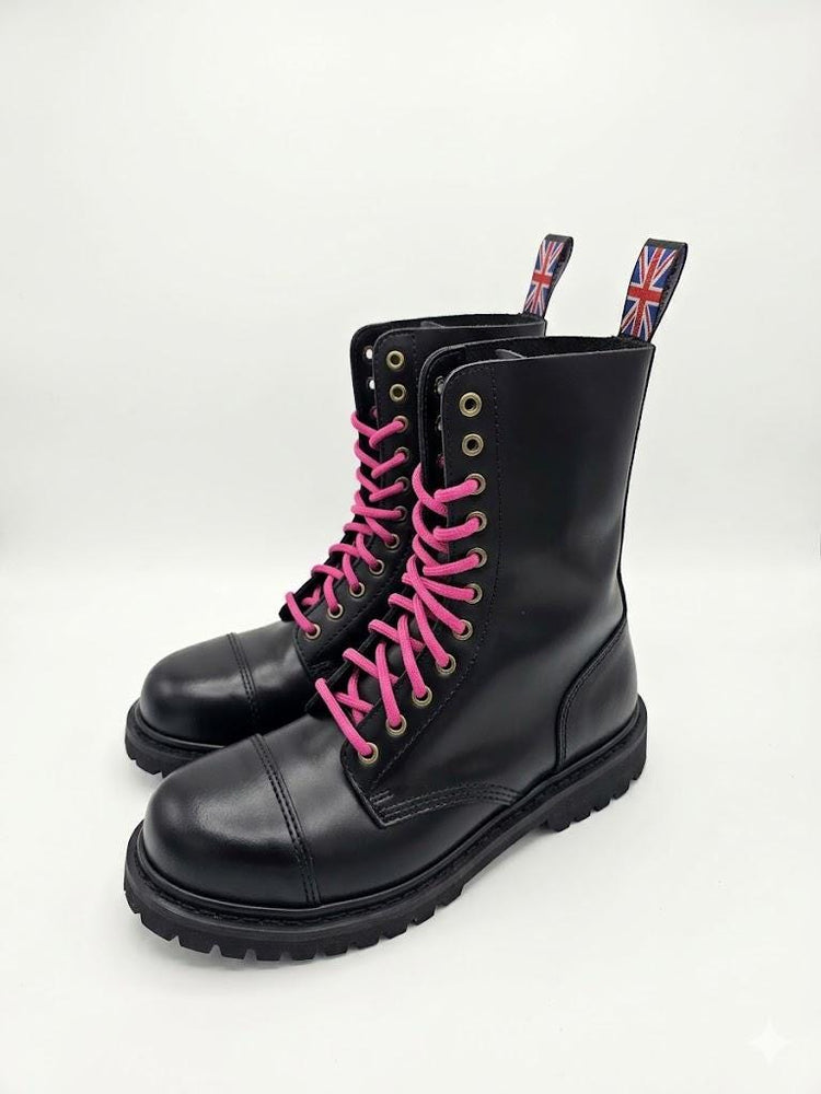 Vintage Steel Toe Combat Boots UK 7, Biker Booties 41, Punk Safety Shoes, British Made Motorcycle Wear, Festival Outfit