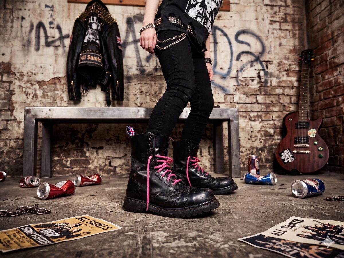 Vintage Steel Toe Combat Boots UK 7, Biker Booties 41, Punk Safety Shoes, British Made Motorcycle Wear, Festival Outfit