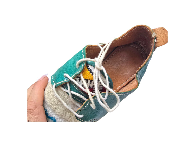 Moroccan Kilim Rug Oxfords UK 5, Boho Leather Lace Up Shoes 38, Handmade Festival Flats, Upcycled Aztec Carpet Blanket, Bohemian Footwear
