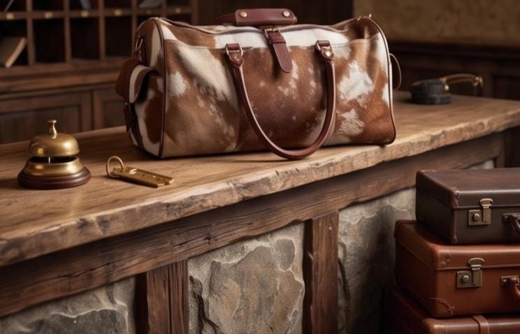Cowhide Leather Duffle Bag for Men & Women, Large Western Weekender Travel Bag Overnight Carry On