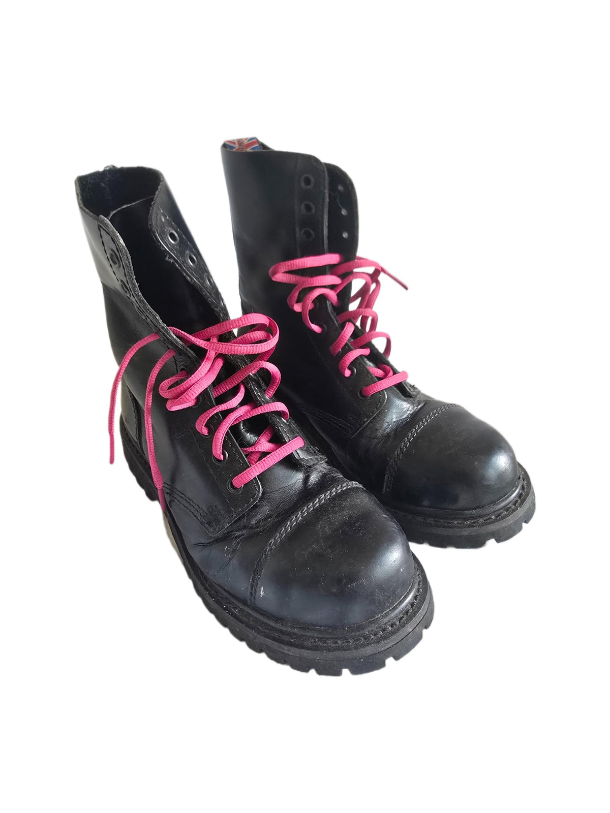 Vintage Steel Toe Combat Boots UK 7, Biker Booties 41, Punk Safety Shoes, British Made Motorcycle Wear, Festival Outfit