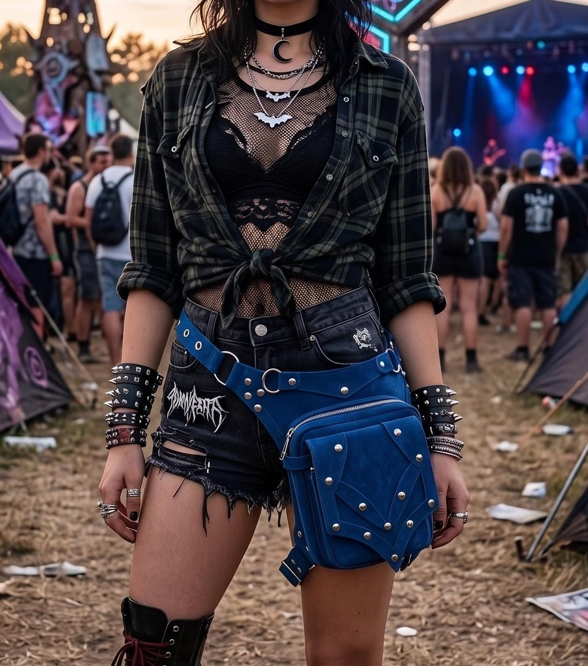 Handmade Leather Leg Bag: Steampunk Biker Fanny Pack