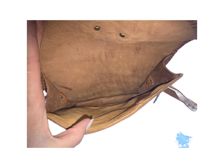 Moroccan Tooled Leather Crossbody Bag, Boho Saddle Bag, Tan Brown Leather Satchel, Artisan Embossed Purse, Festival Hippie Handbag
