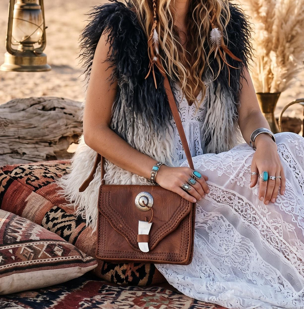 Moroccan Tooled Leather Crossbody Bag, Boho Saddle Bag, Tan Brown Leather Satchel, Artisan Embossed Purse, Festival Hippie Handbag