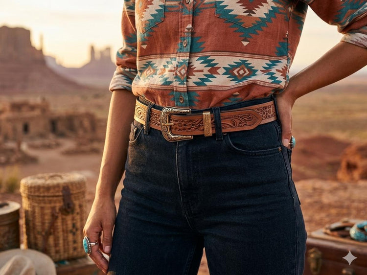 Hand Tooled Sunflower Leather Belt | Western Cowgirl Belt | Handmade Floral Belt | Boho Hippie Waist Belt | Genuine Leather Belt for Women