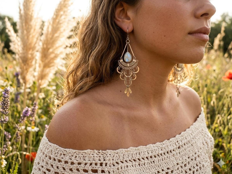 Southwestern silver earrings with white jade stone, vintage native american jewellery, unique women drop earrings gypsy hippie